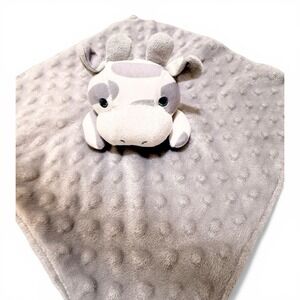 Elegant Baby Gray Giraffe Lovey Security Blanket Minky Dot Plush Toy